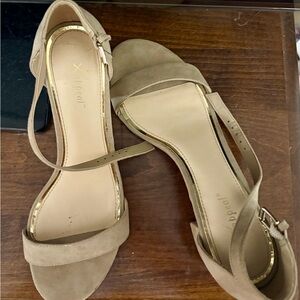 Xappeal Tan mini heels (worn once for wedding)
